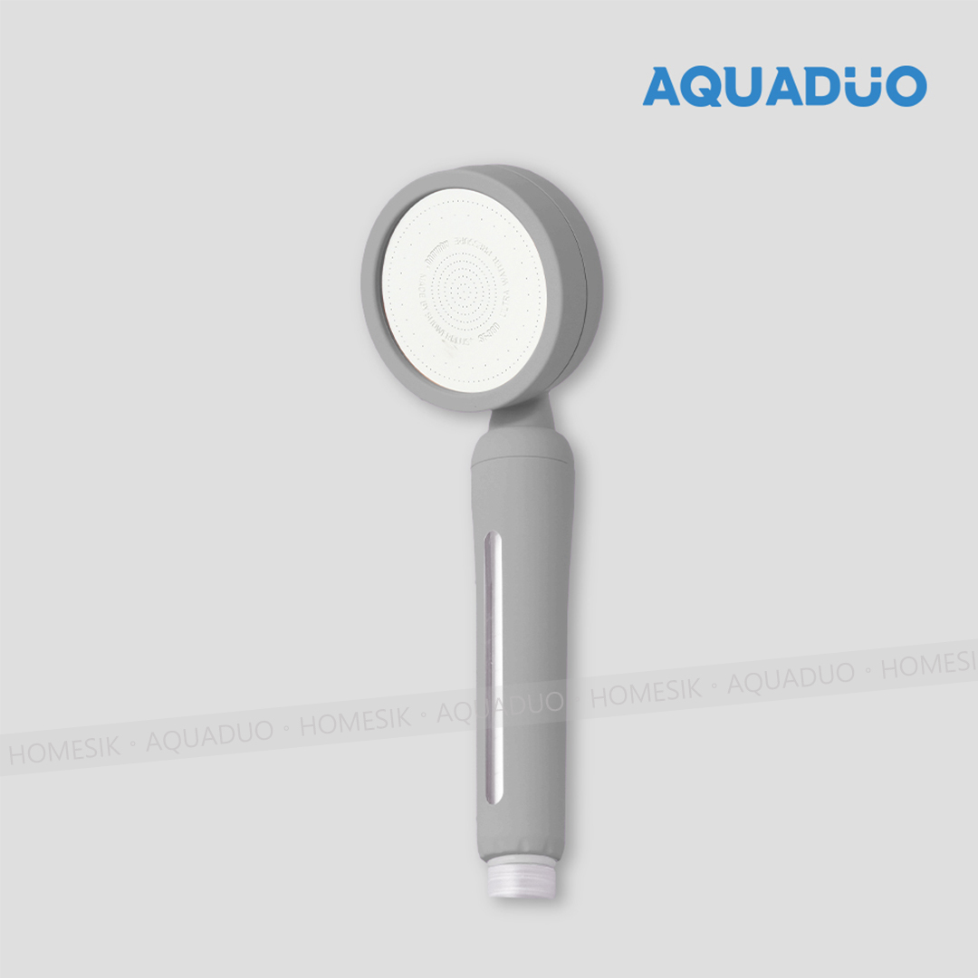 AQUADUO 花系灰色 除氯增壓沐浴過濾花灑頭 (連濾芯1件) SF-S580-GY