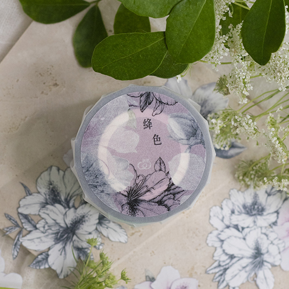 樂意Loi．絳色-杜鵑花 5cm亮面PET膠帶 <整捲/分裝>