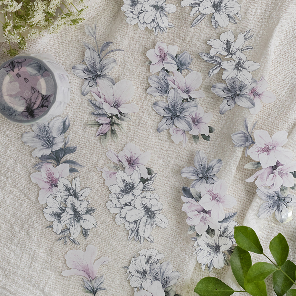 樂意Loi．絳色-杜鵑花 5cm亮面PET膠帶 <整捲/分裝>