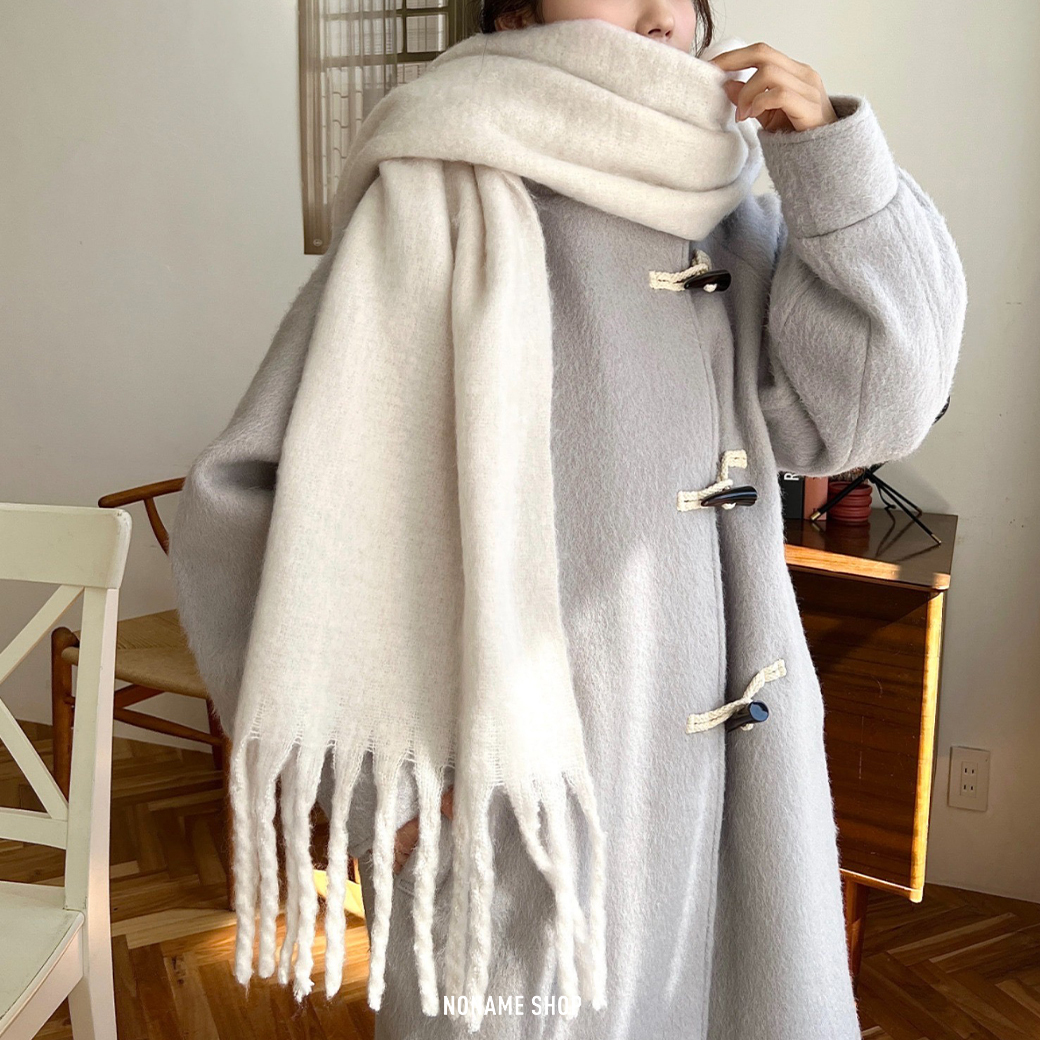 日系品牌 MOMENT+ 素色 保暖 流蘇 圍巾 九色