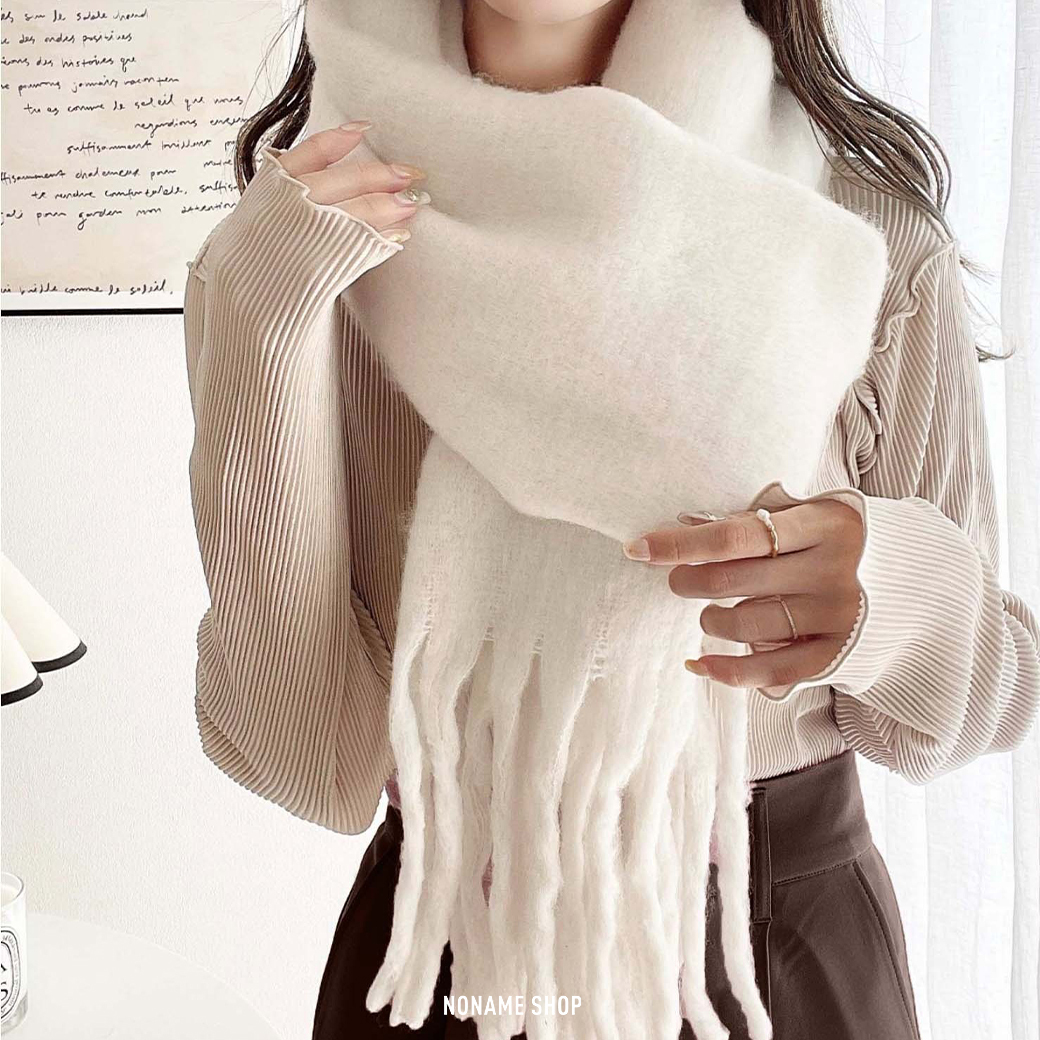 日系品牌 MOMENT+ 素色 保暖 流蘇 圍巾 九色