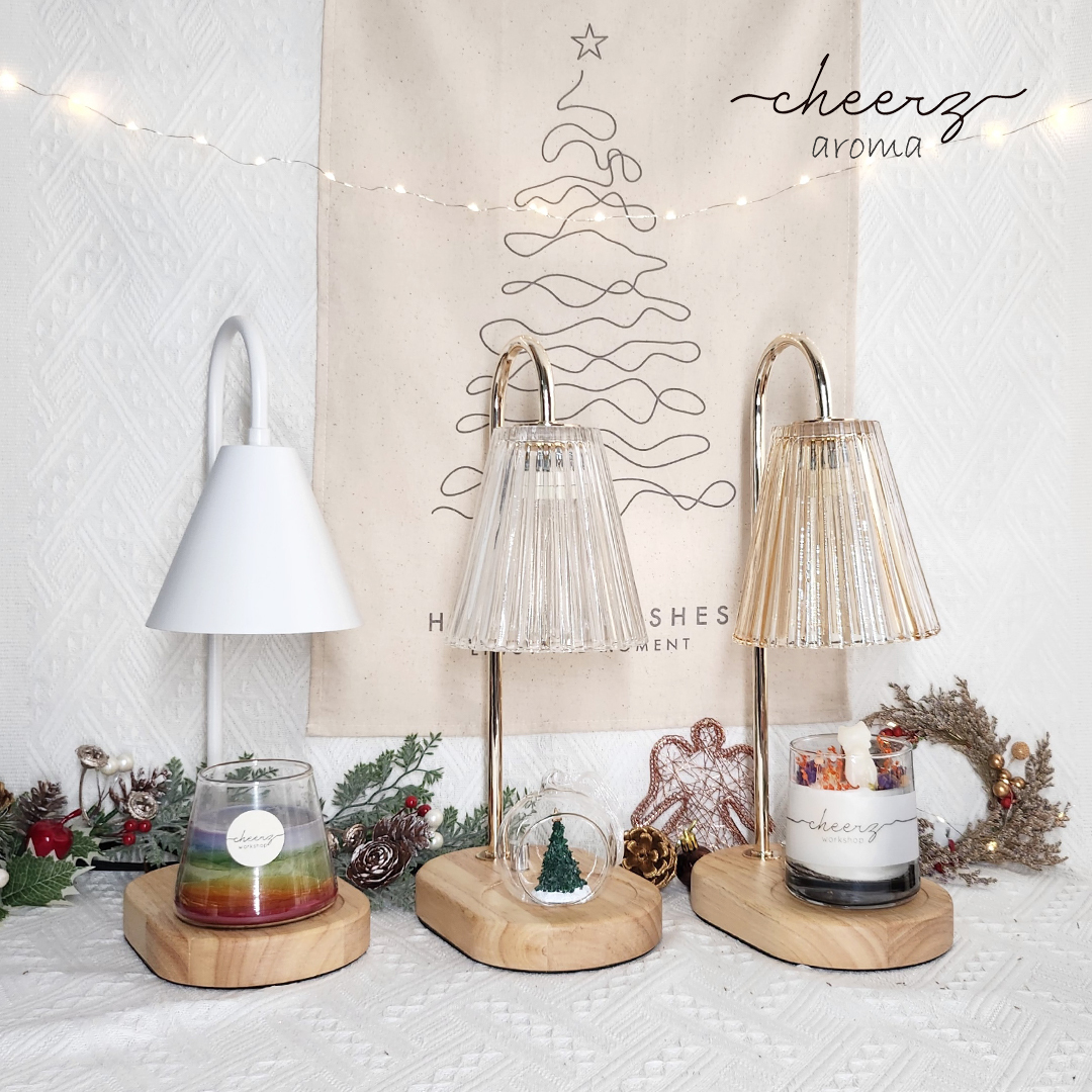 橢圓形白橡木香氛融蠟燈(白色) 白色燈罩配橢圓形白橡木底座