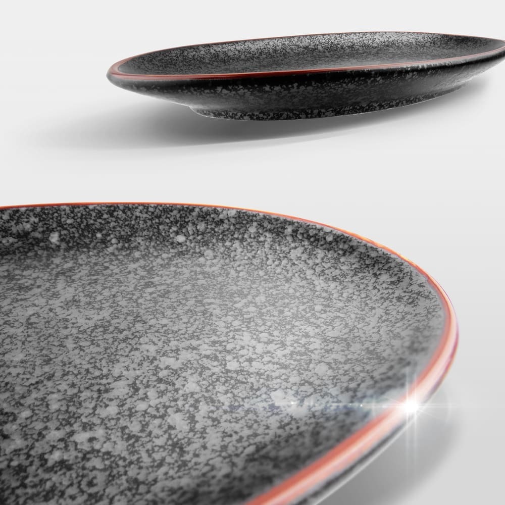 黑彩 魚盤 橢圓盤 30.5cm AS05-18-13【陶杯杯瓷器】