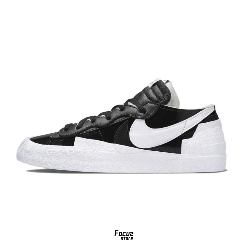 【Focus Store】預購 Sacai x Nike Blazer Low "Black Patent Leather" 黑白漆皮 解構 板鞋 DM6443-001
