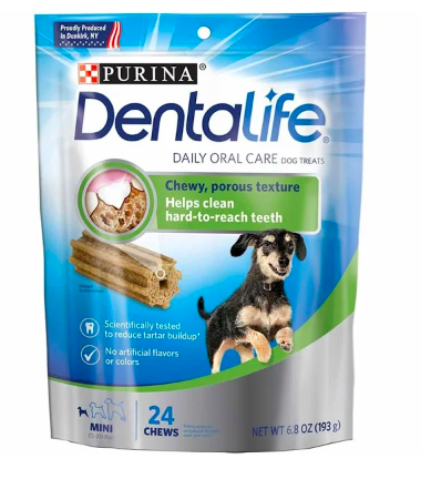 Purina - Dentalife 狗狗潔齒棒( 迷你犬 5-20磅) 袋裝 6.8OZ  24條