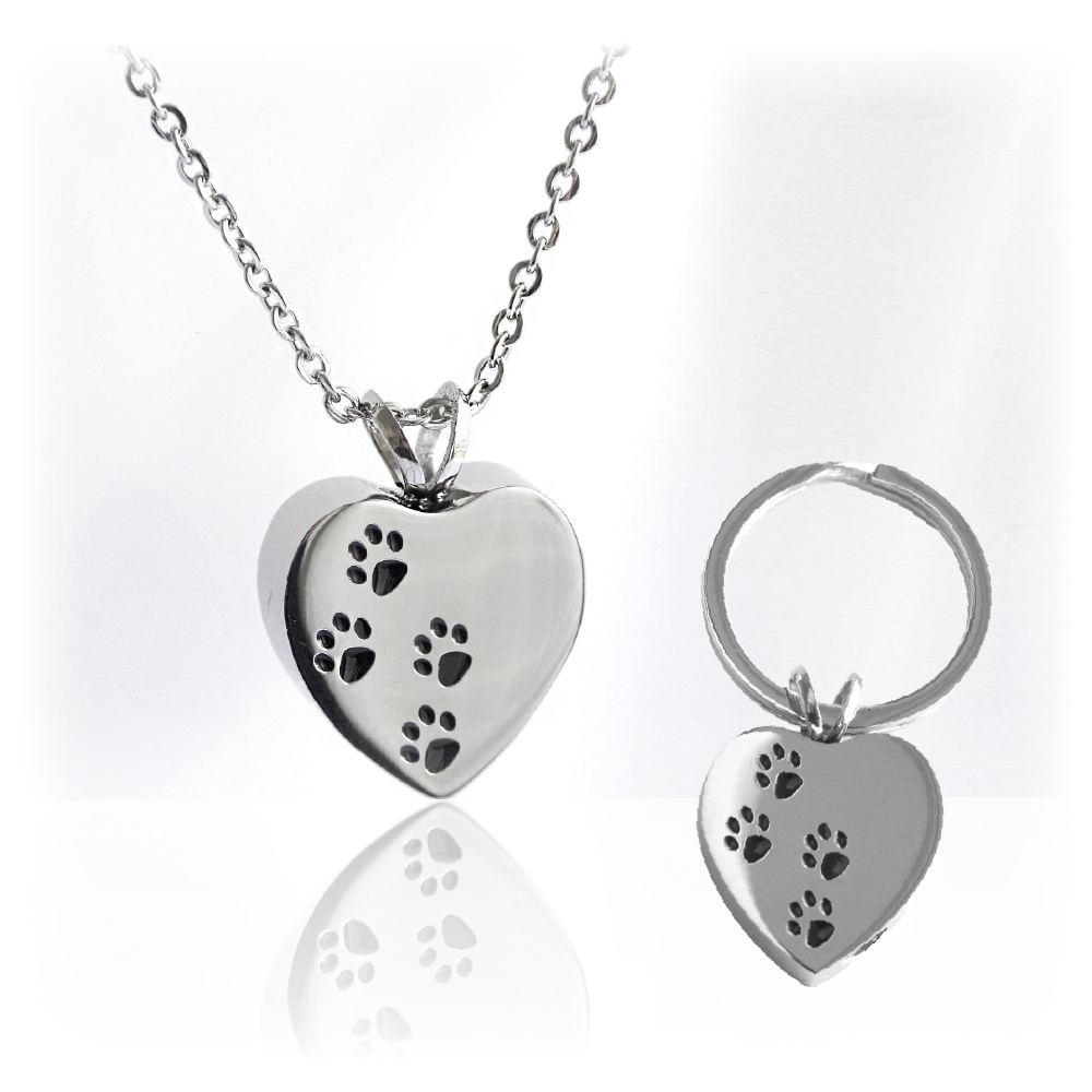 回憶系列-毛孩紀念項鍊 肉球愛心B