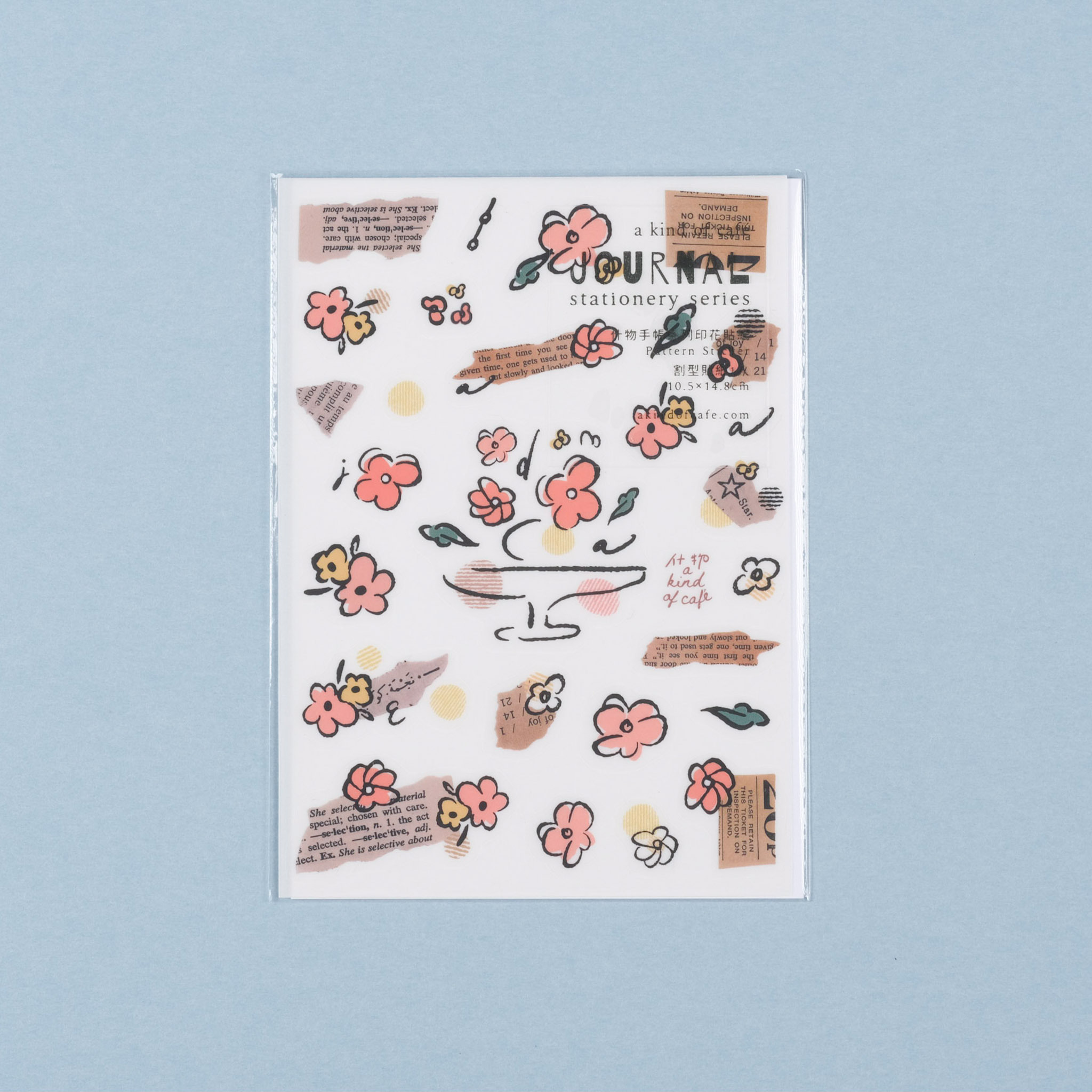 白玉小花拼貼 霧面透明貼紙｜什物 A KIND OF CAFE 台灣