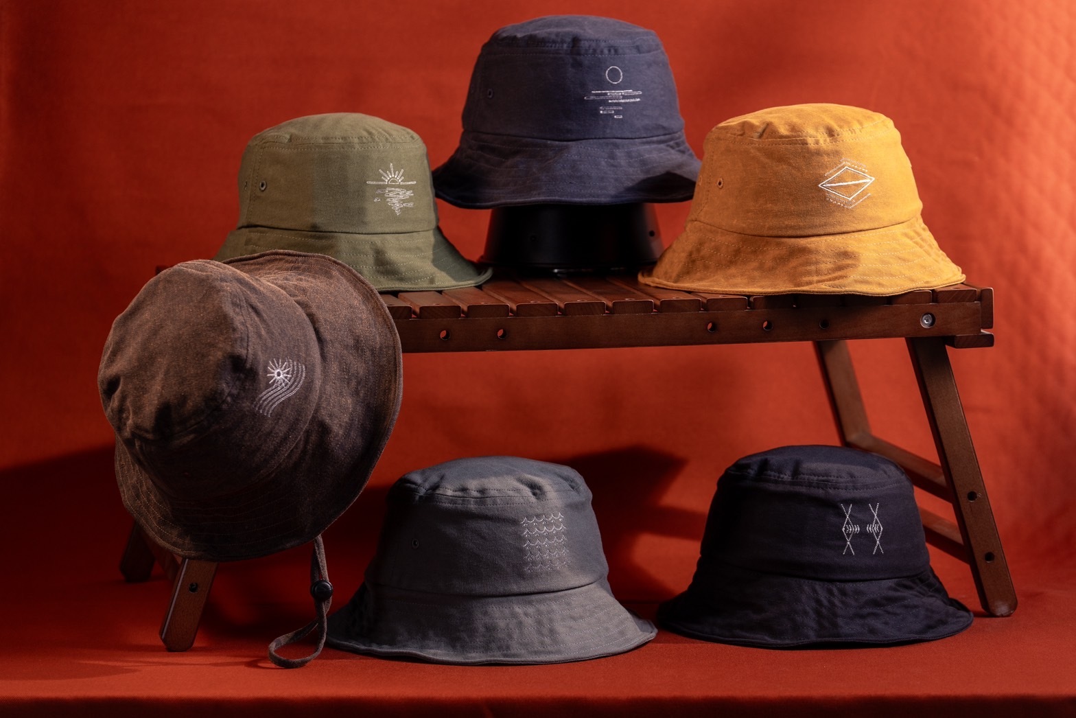 《海色的線條》水洗軟簷登山帽-M