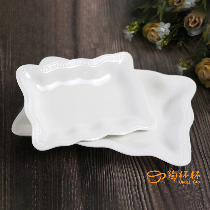 英菲 長方浪邊點紋盤 AS15-072-01-1【陶杯杯瓷器】