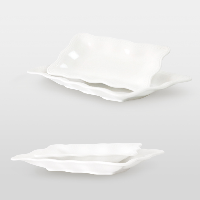 英菲 長方浪邊點紋盤 AS15-072-01-1【陶杯杯瓷器】