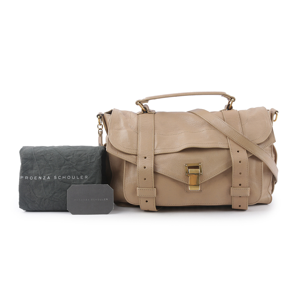 【PROENZA SCHOULER】金釦中型手提斜背二用包(膚色) MP1237268-SG