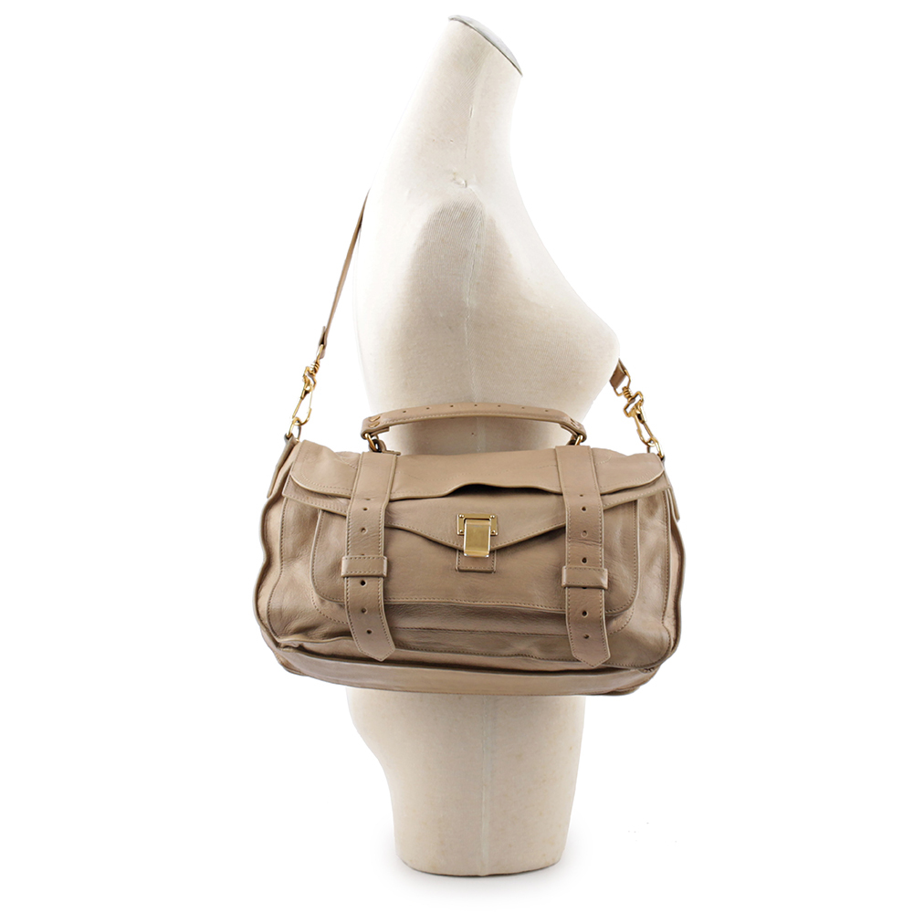 【PROENZA SCHOULER】金釦中型手提斜背二用包(膚色) MP1237268-SG