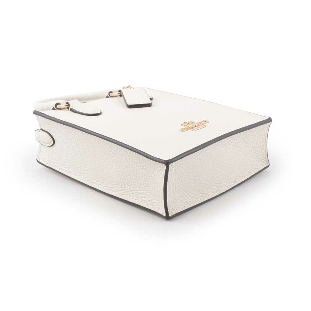 【COACH】金色Logo 荔枝皮革迷你二用琴譜包(白色) CJ500 IMCHK