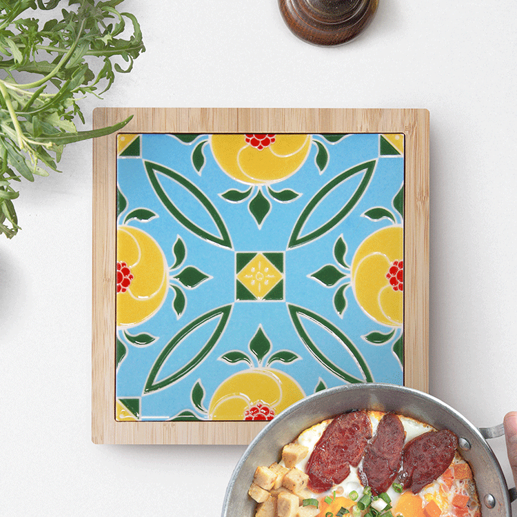 臺灣花磚竹鍋墊｜仁德花磚