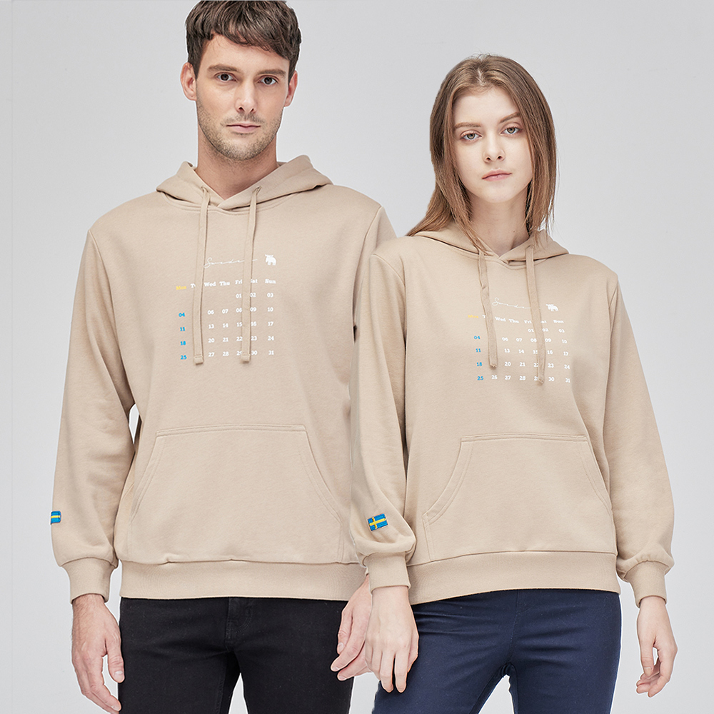 moz瑞典快樂星期一駝鹿帽T-奶茶(亞洲版) 男女款