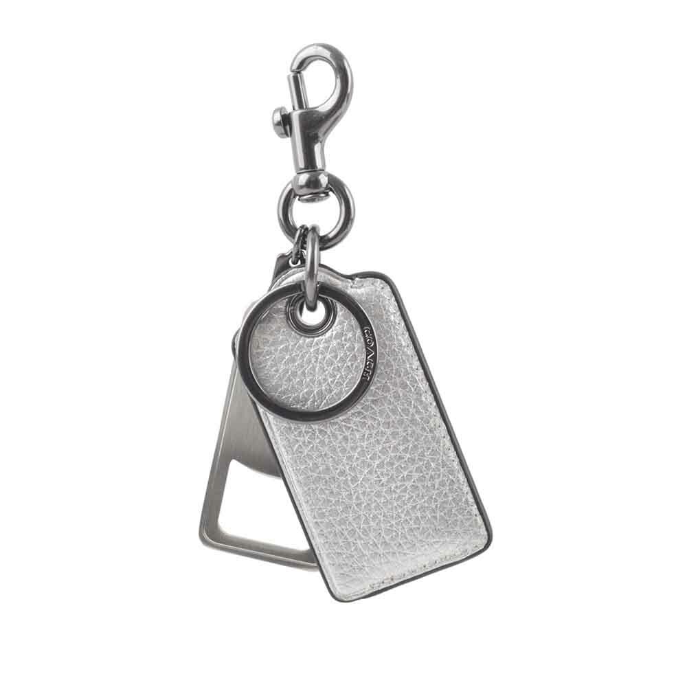 【COACH】Logo 吊牌及開瓶器造型吊飾/鑰匙圈(銀色) CM207 QBMEA