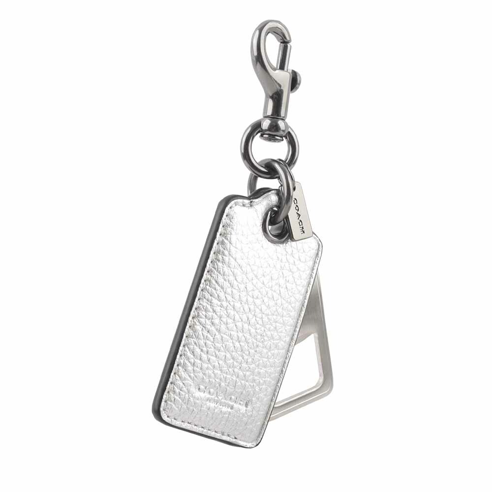 【COACH】Logo 吊牌及開瓶器造型吊飾/鑰匙圈(銀色) CM207 QBMEA