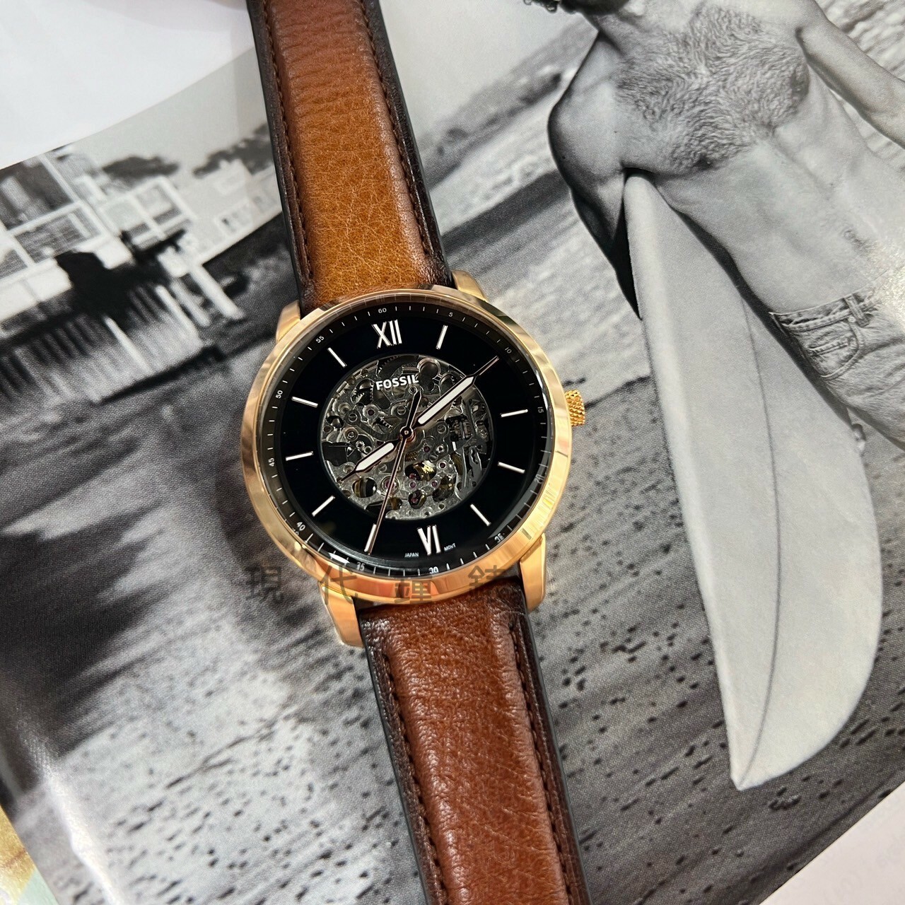 【FOSSIL】紳士鏤空機械錶 ME3195 44mm 現代鐘錶