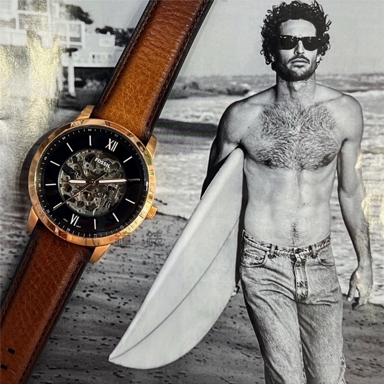 【FOSSIL】紳士鏤空機械錶 ME3195 44mm 現代鐘錶