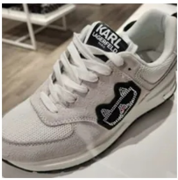 [S] KARL LAGERFELD MAYU SEQUINS VINTAGE SNEAKER,BRIGHT WHITE, KL420148-8IW (SKL796)