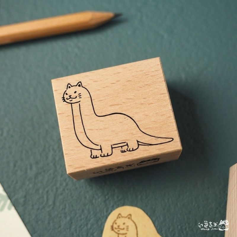 貓貓龍 雷龍 木頭印章 l 白色吉米 臺灣