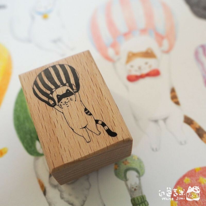 貓咪狂想曲系列印章 空降貓 | 白色吉米 臺灣