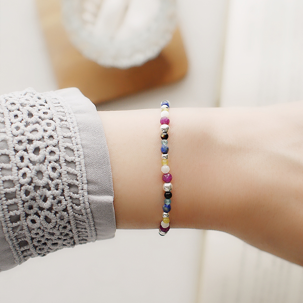 仲夏夜之夢純銀手鍊(碧璽/青金石)/SB020N|天然水晶 心輪 眉心輪 女生手鏈禮物