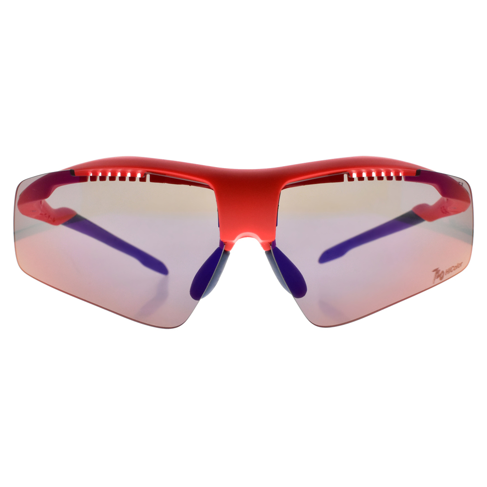 【720】304B2-14-HC 運動太陽眼鏡 (消光螢桔紅/HC茶紅鍍膜) 台灣製