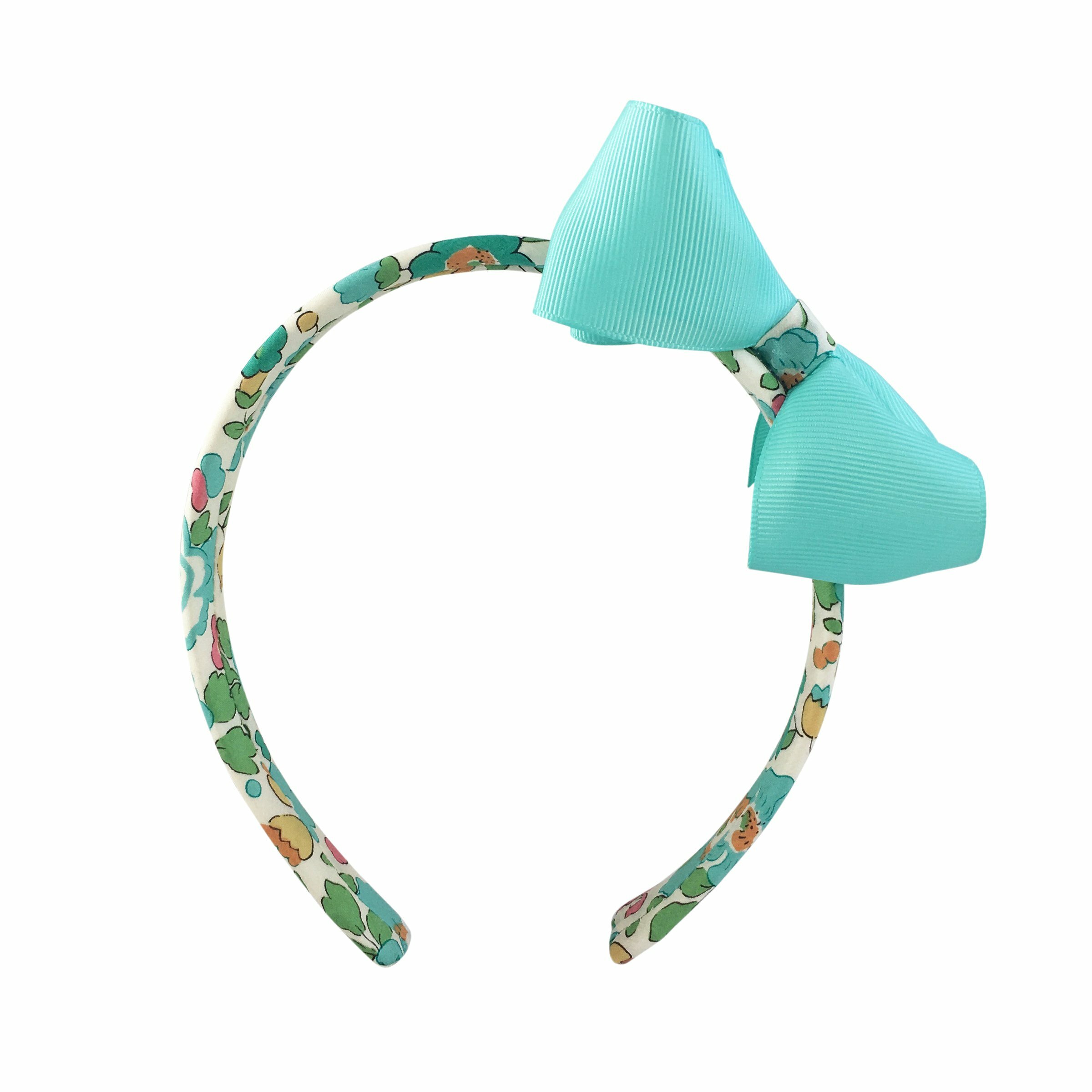 〖 Milledeux 〗水藍蝴蝶結Liberty花布髮箍