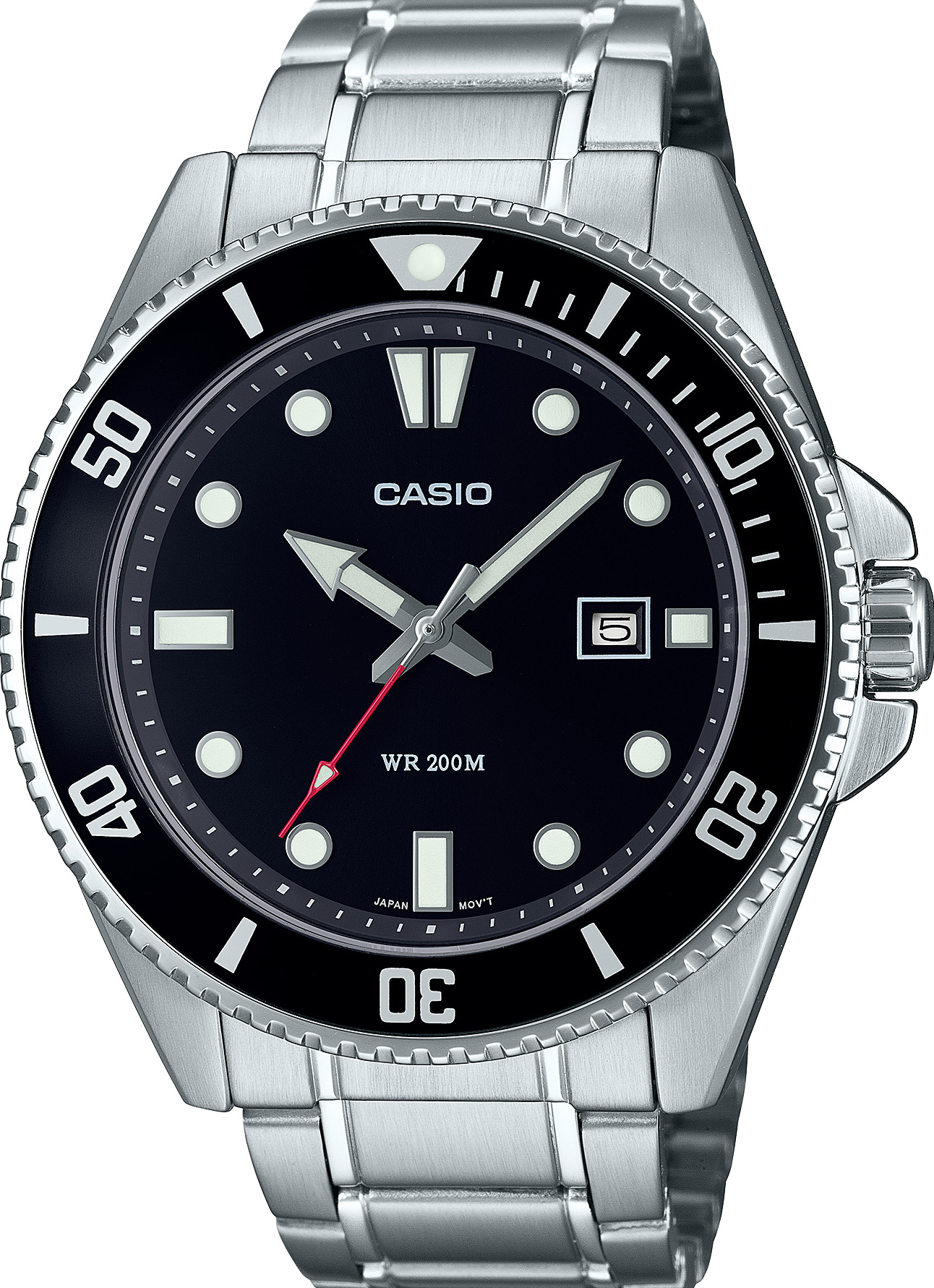 萬年鐘錶 - CASIO 黑水鬼款式 200M 潛水系列不鏽鋼男錶  MDV-107D-1A1V   錶徑44MM
