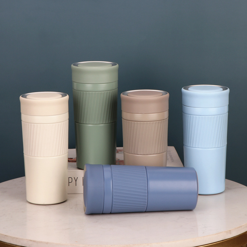 《3405》簡約不鏽鋼帶茶隔隨手保溫杯420ML