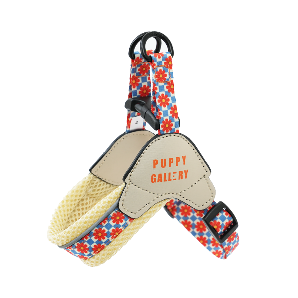 puppygallery｜V型好穿脫胸背（復古小花）