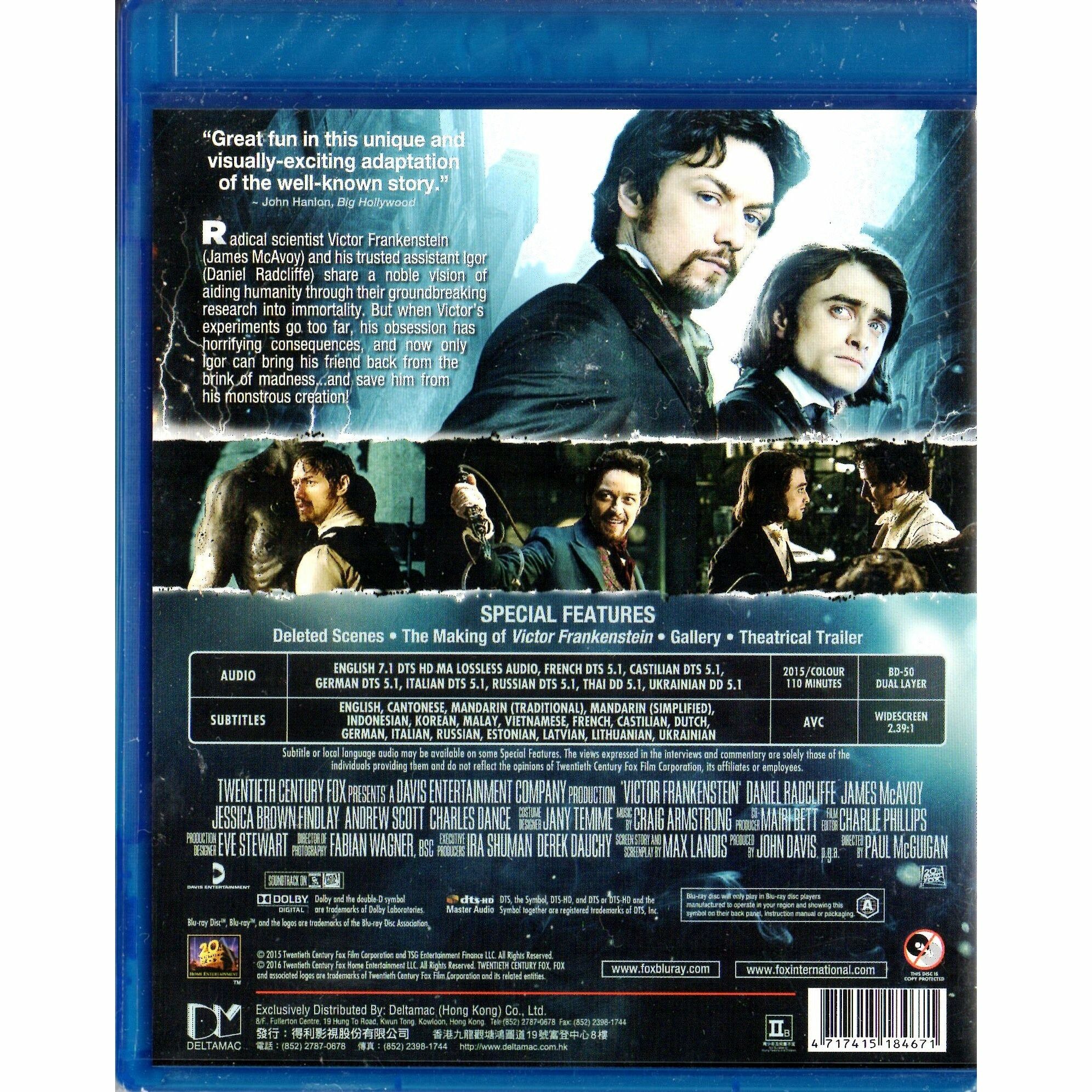 Victor Frankenstein (2015) (Blu-ray) (Hong Kong Version)