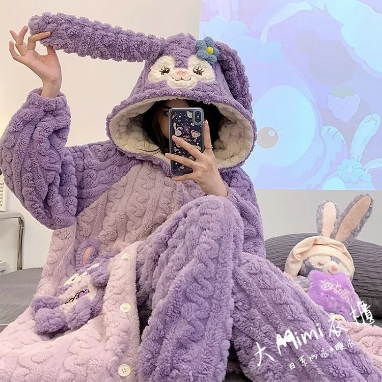 🔥暖呼呼系列-星黛露法蘭絨睡袍+褲子