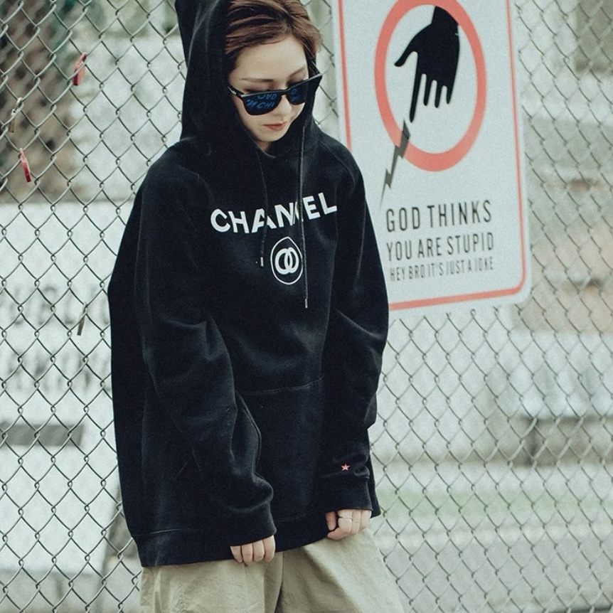 SSUR PLUS CHANNEL 長袖帽Tee 黑色 刷毛 抽繩 翻玩 陳冠希 BTS同款