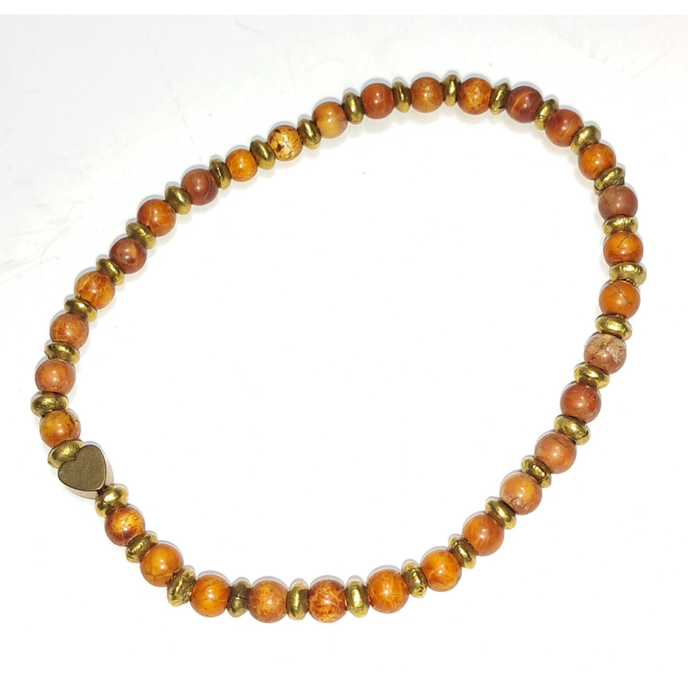 愛心{黃銅珠}&火供珠手珠3.8mm【十方】152697