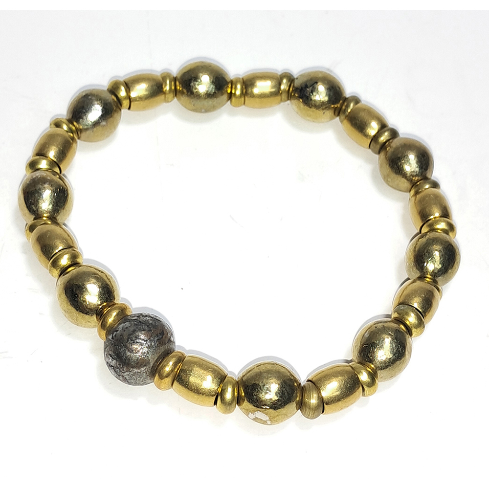 六字真言{天鐵}&黃銅手珠8*8.5mm【十方】152695