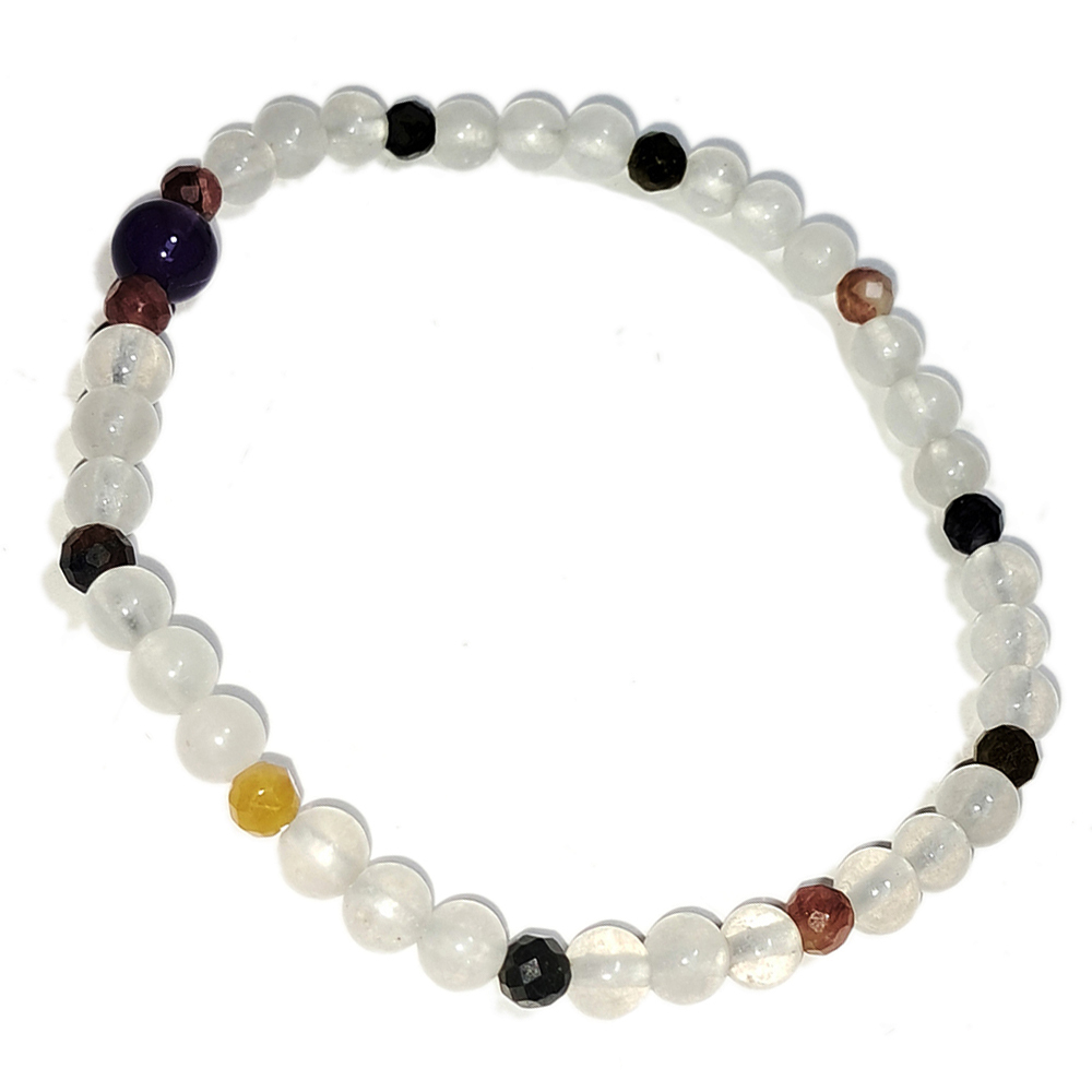 紫晶&碧璽&月光石手珠4.6mm【十方】152717