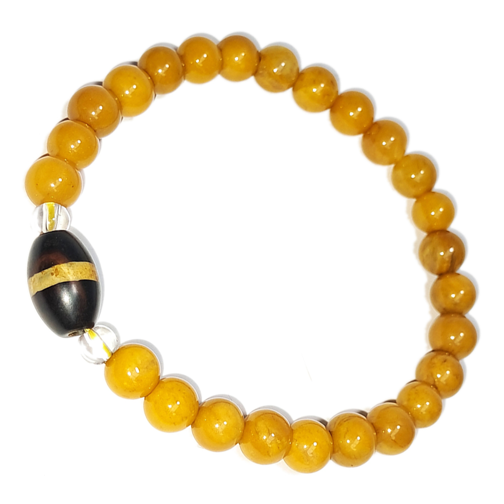 線珠&黃玉手珠6.5mm【十方】152742