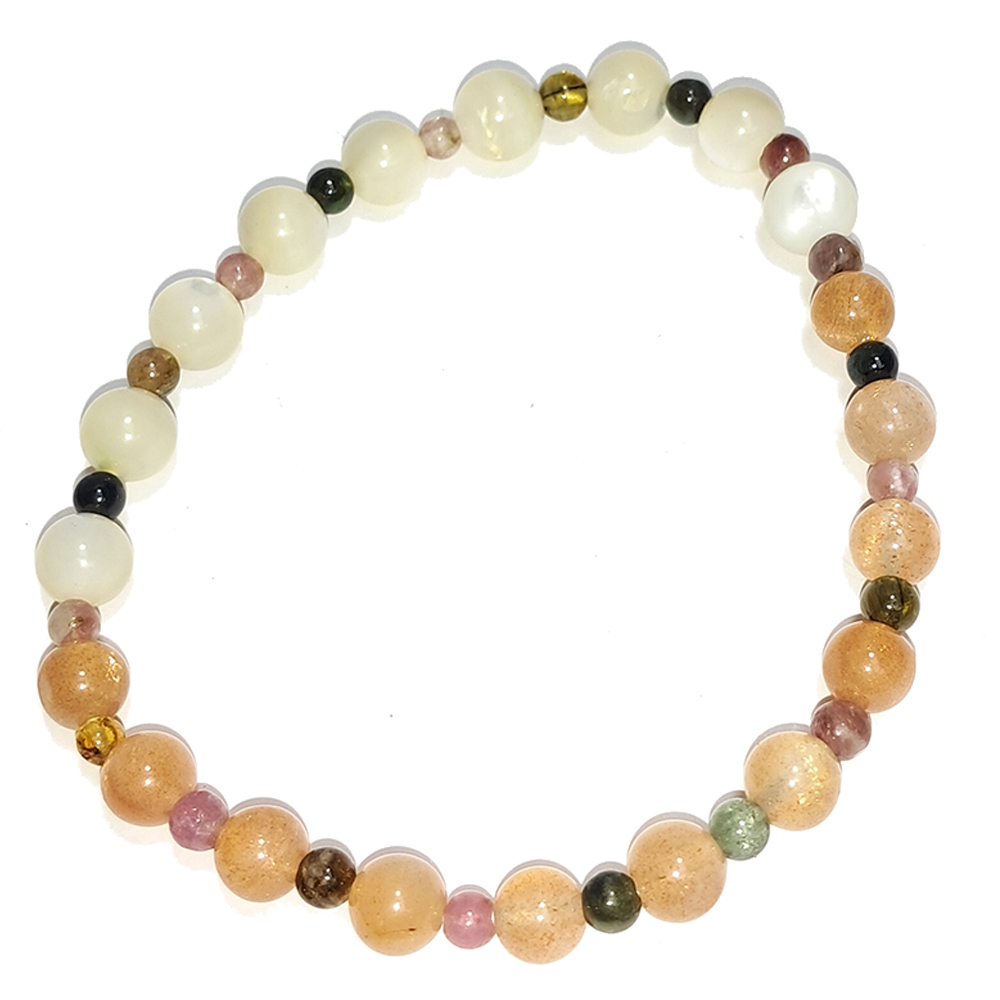 碧璽&硨磲&太陽石手珠5.6mm【十方】152734