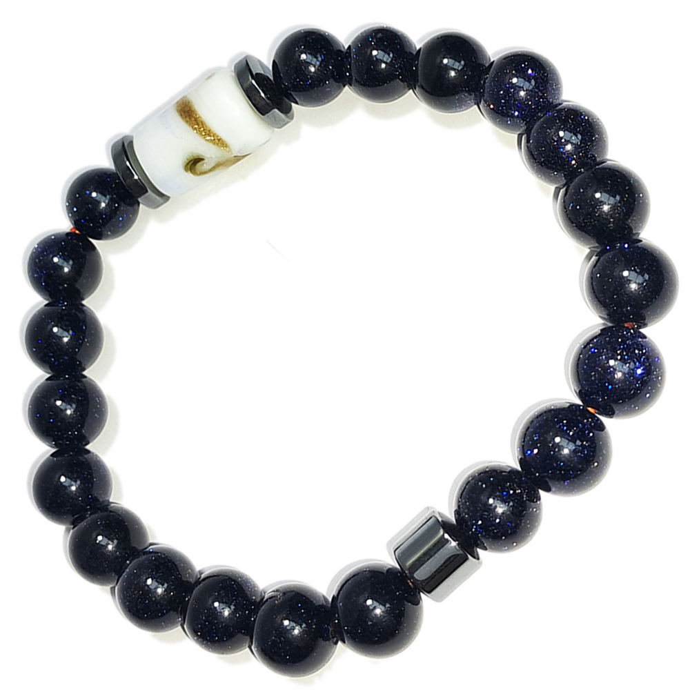 琉璃&藍砂石手珠8.3mm【十方】152727