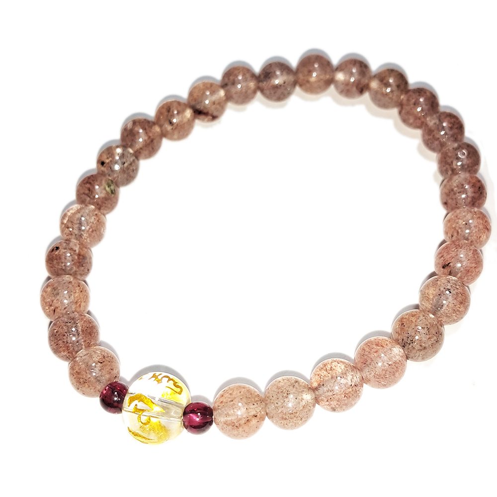 六字真言&草莓晶手珠6.3mm【十方】152746