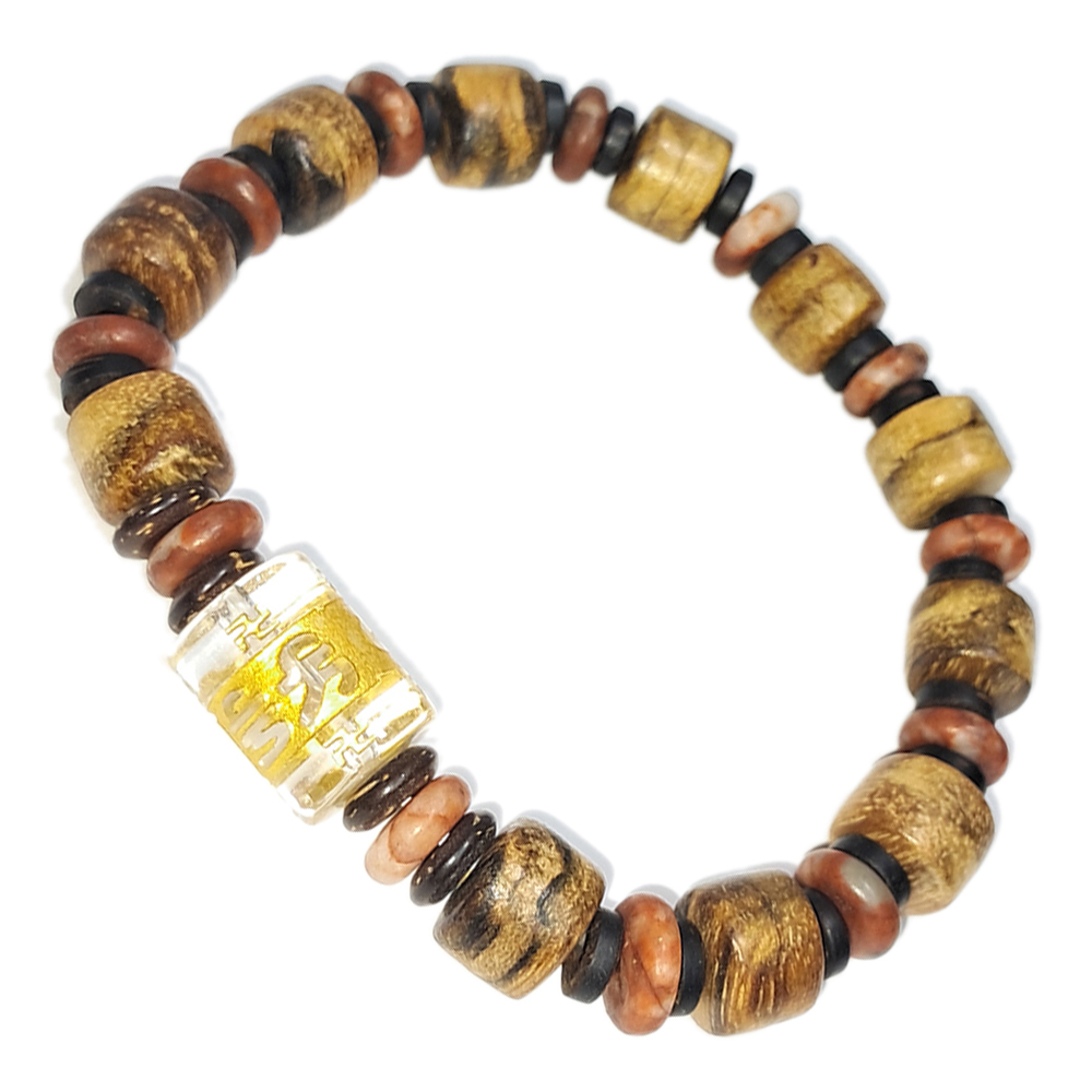 六字真言&龍宮舍利&奇楠沉手珠7*9mm【十方】152762