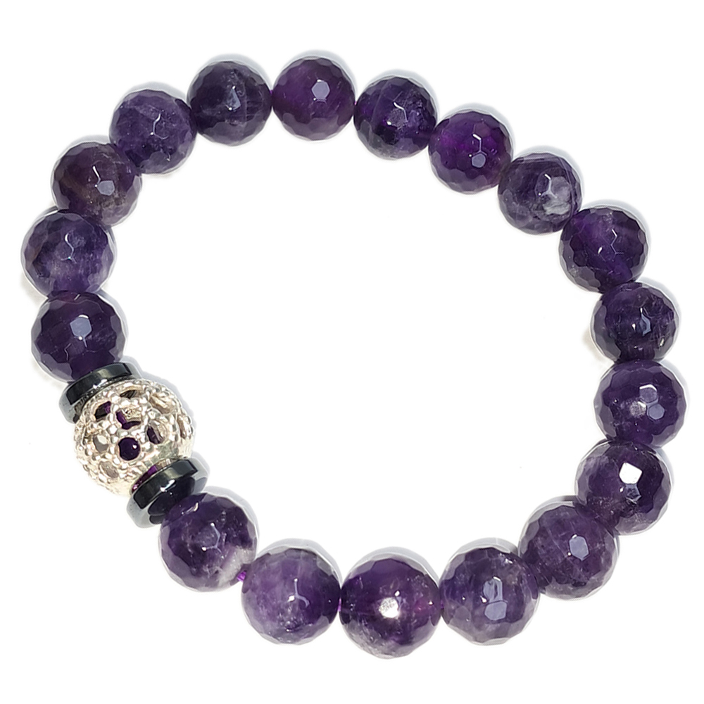 網珠{純銀}&紫水晶手珠9mm【十方】152779