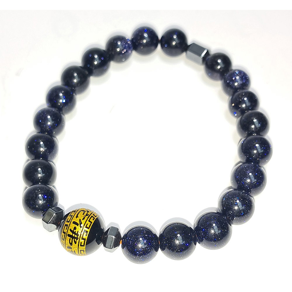 阿彌陀佛{毫雕}&藍砂石手珠8.3mm【十方】152728