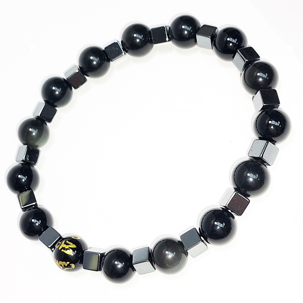 六字真言&健康石&黑曜石手珠8mm【十方】152752