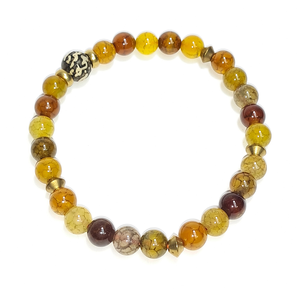 六字真言{硨磲}&龍麟火供珠手珠6mm【十方】152672