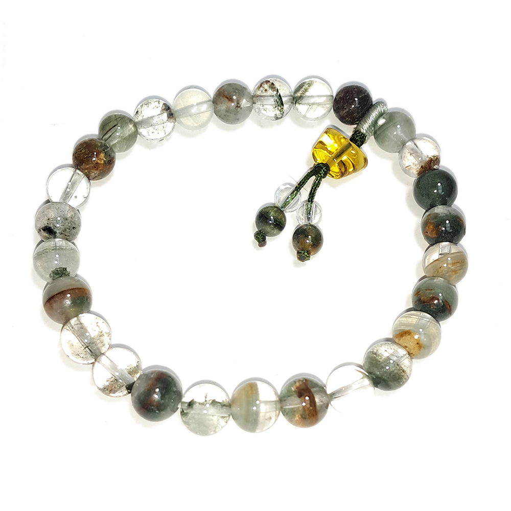 元寶{琉璃}&綠幽靈水晶手珠6.8mm【十方】152714