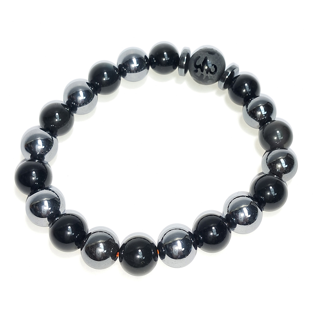 六字真言&黑曜石&健康石手珠10mm【十方】152679