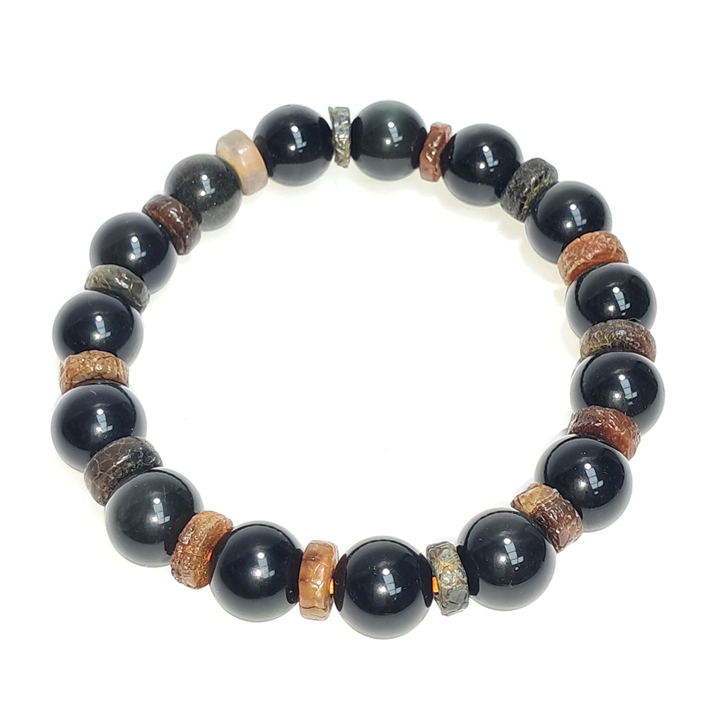 火供珠&黑曜石手珠10mm【十方】152685